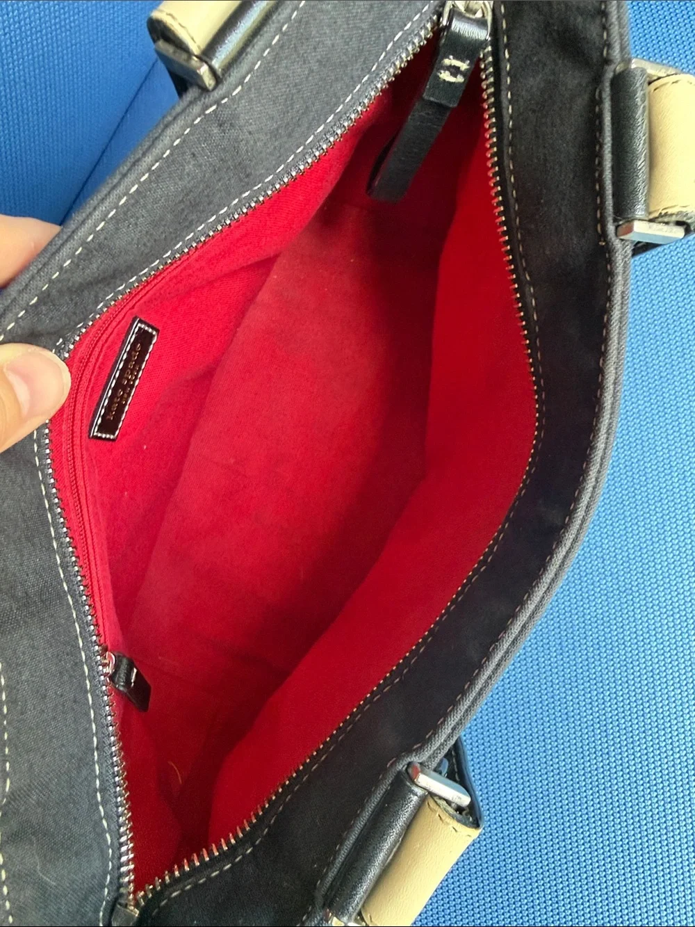 Kate Spade Black Cream & Red Striped Tote Bag | Classic Preppy handbag Purse